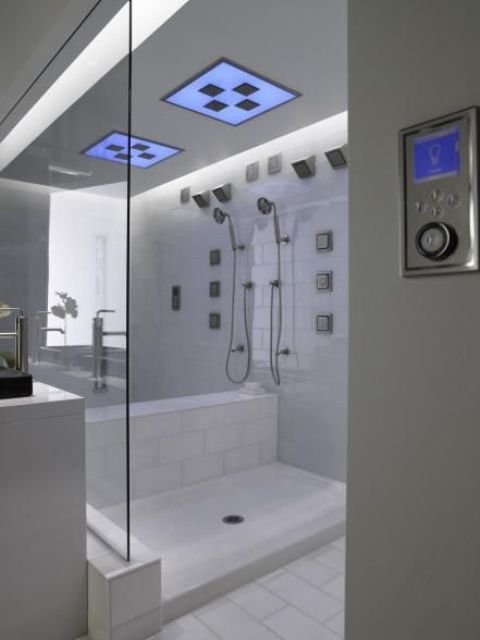 A high tech shower with a thermostat is a cool idea for a millennial bathroom as millennials love technology