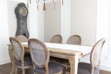 a simple neutral farmhouse dining room design
