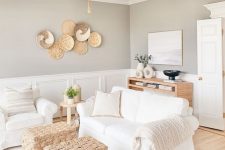 a cute neutral farmhouse living room design