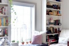 a windowsill bench is always a practical solution to create a cozy nook