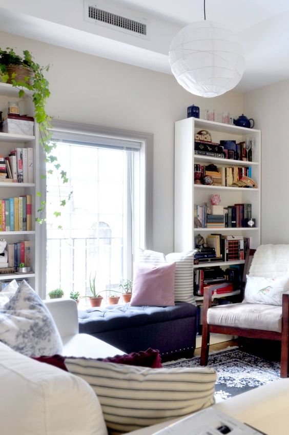 a windowsill bench is always a practical solution to create a cozy nook