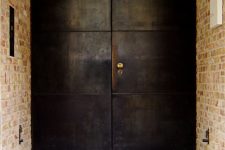 such blackened steel front doors are amazing as they make a statement with their look and keep your home safe – it’s hard to break in through them