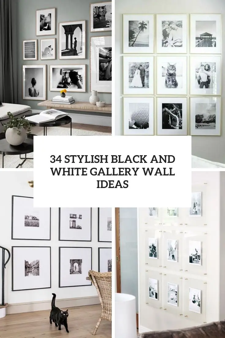 stylish black and white gallery wall ideas