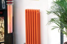 a bold orange radiator is a fresh and cool decor solution for your interior, not just a functional piece