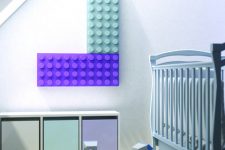 a cute kids space with a lego-radiator