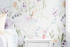 02 such beautiful and delicate watercolor flower wallpaper will immediately give your room a spring-like feel and will refresh it