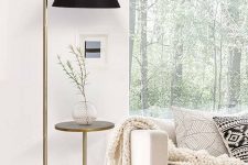 19 a fantastic tall floor lamp with an additional side table is a lovely functional furniture piece that will make an accent