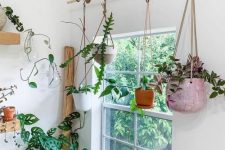 35 enliven your space with potted plants, if your windowsill is small, go for hanging planters and enjoy the look of your space