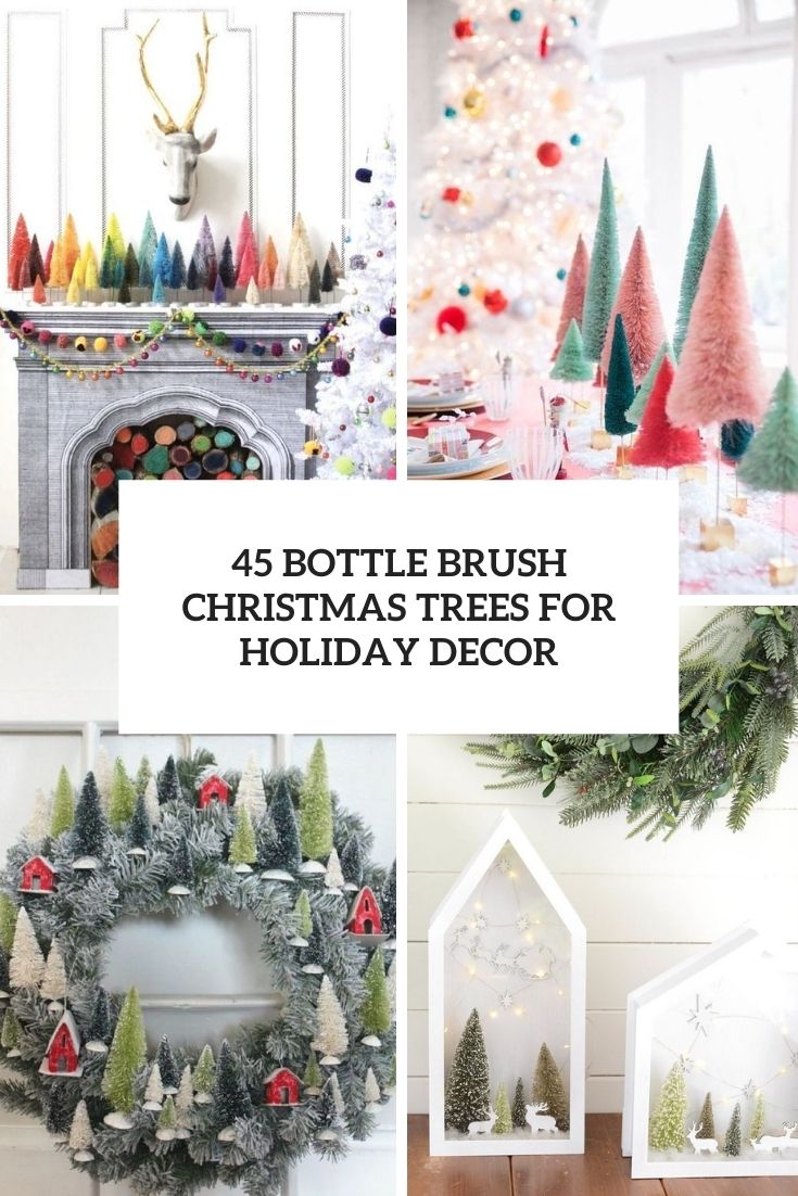 bottle brush christmas trees for holiday decor