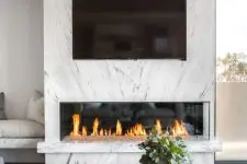 a trendy modern fireplace solution