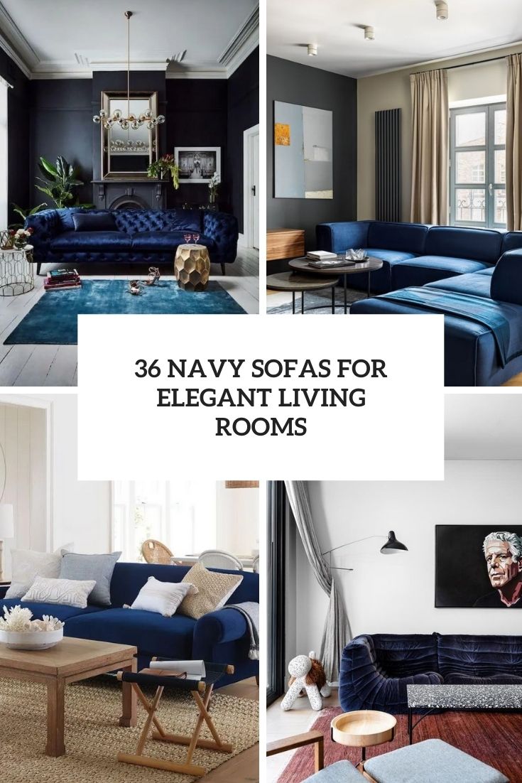 navy sofas for elegant living rooms
