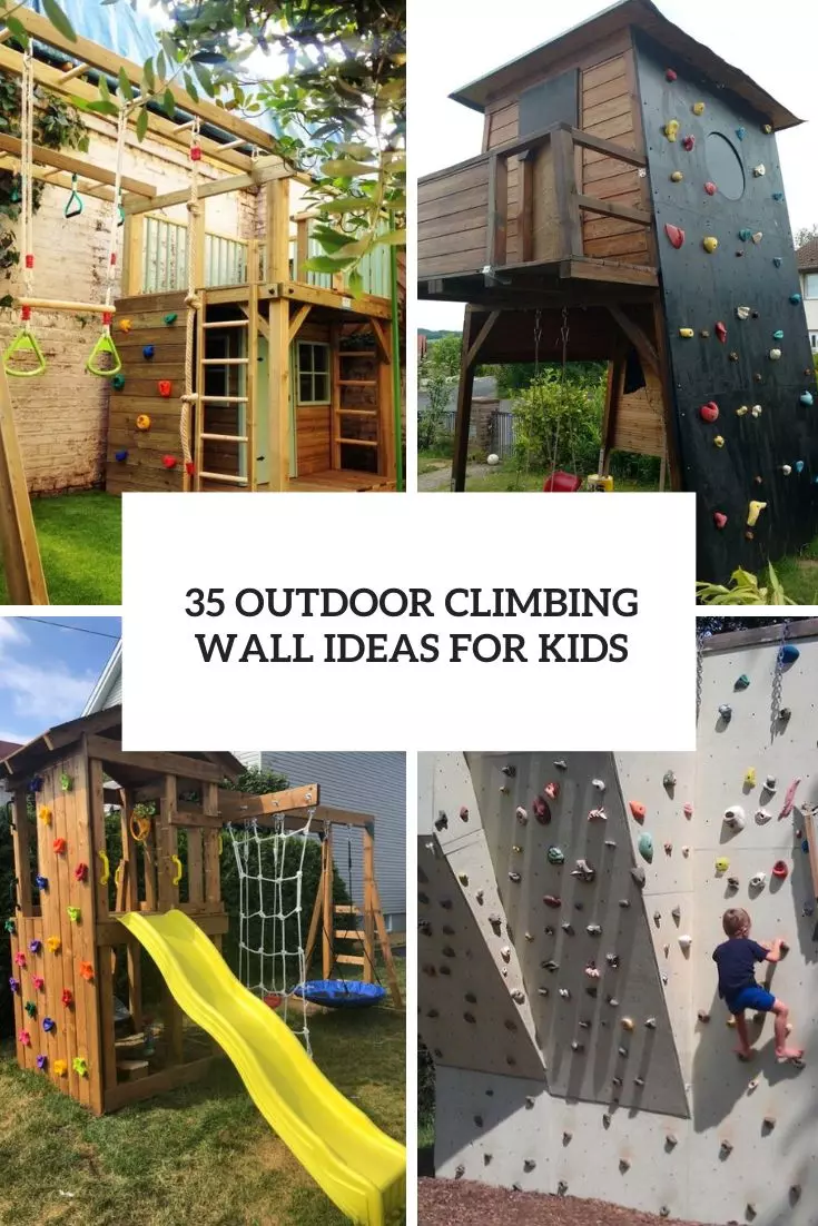 outdoor climbing wall ideas for kids