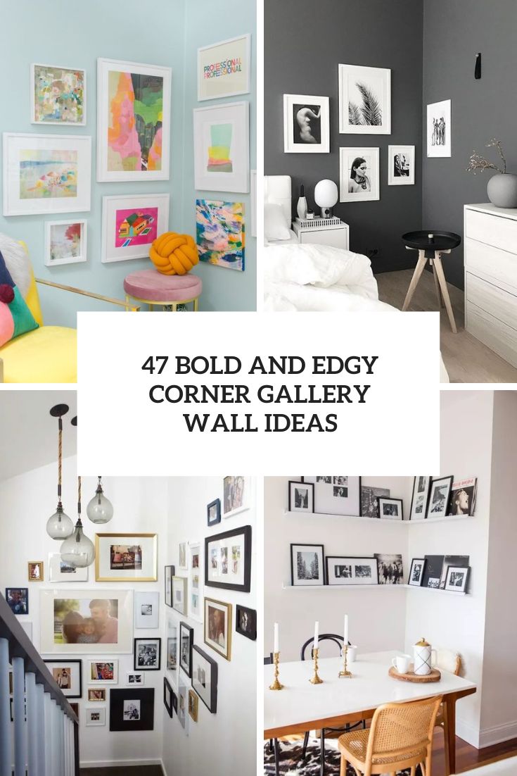 bold and edgy corner gallery wall ideas