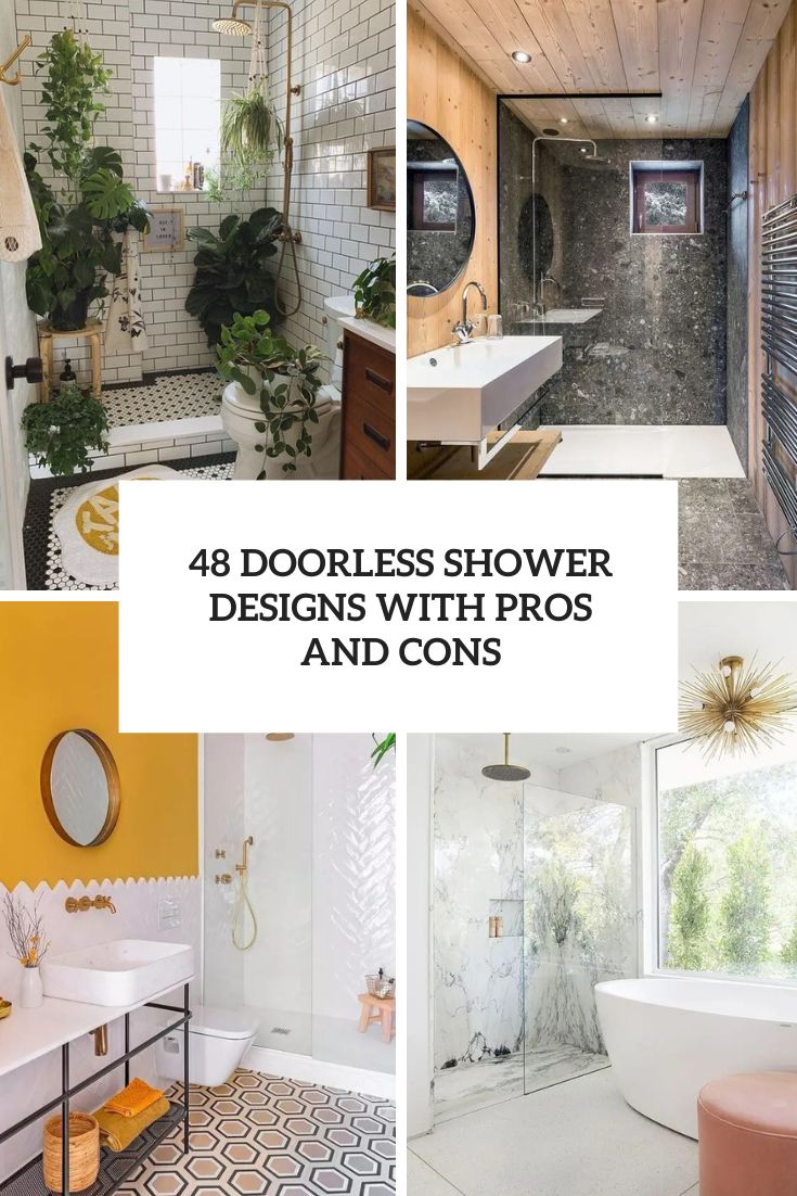 doorless shower designs with pros and cons
