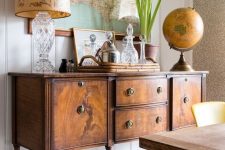 spruce up your living or dining room with an antique wooden sideboard like this one to add elegance
