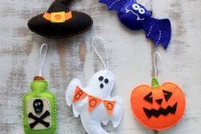 13 super pretty and colorful Halloween felt ornaments are amazing, you may go for them any time you want sewing them according to the tutorials