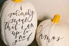 these cool Harry Potter inspired pumpkins with calligraphy are right what you need for a fresh feel at Halloween