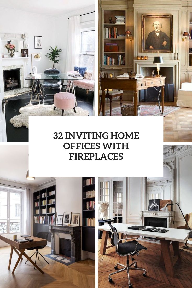 inviting home offices with fireplaces