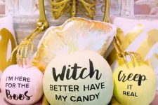 37 funny pastel pumpkins with phrases that rock are ideal for modern Halloween parties