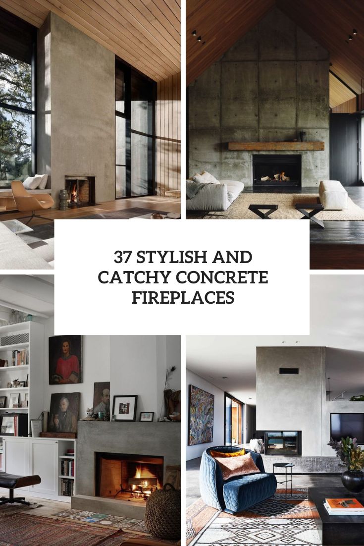 stylish and catchy concrete fireplaces