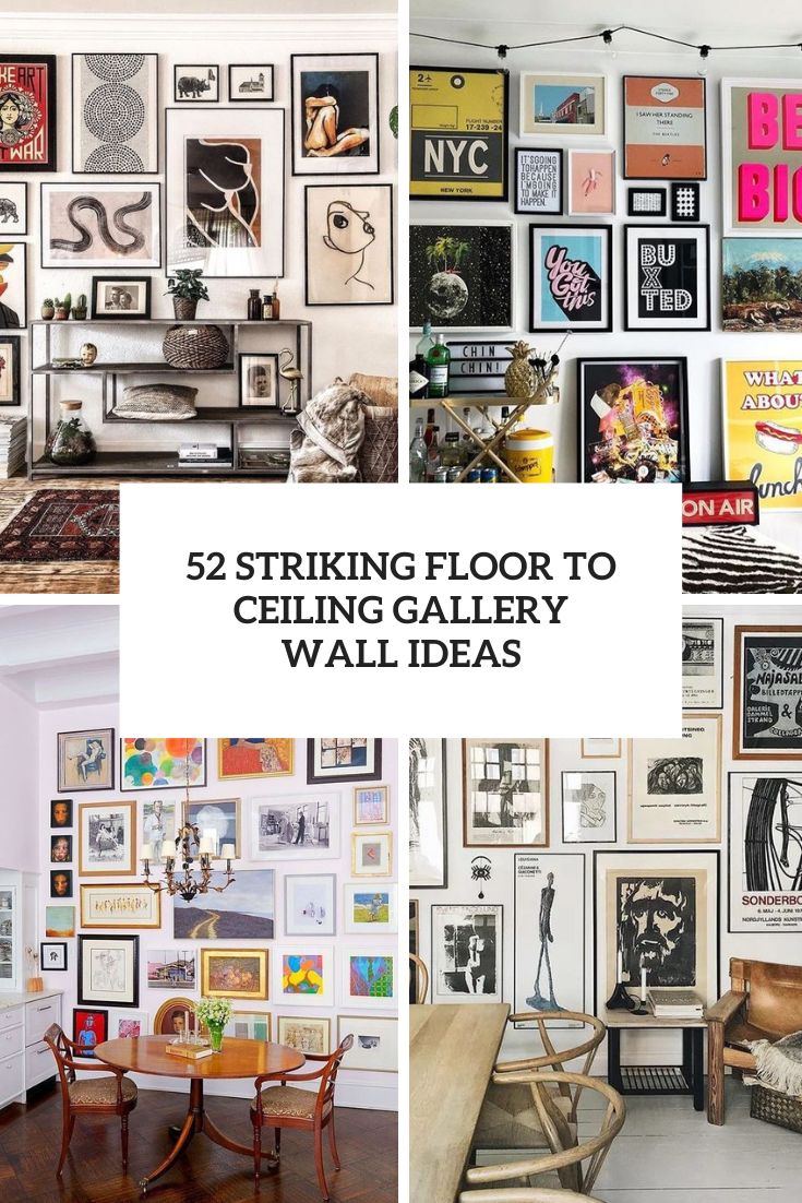 striking floor to ceiling gallery wall ideas