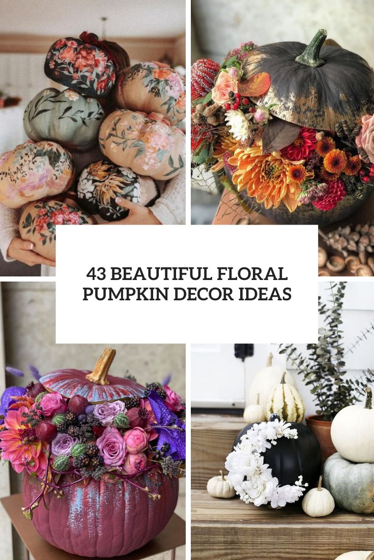 beautiful floral pumpkin decor ideas