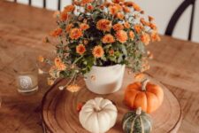 A cool rustic thanksgiving centerpiece
