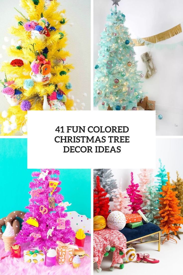 fun colored christmas tree decor ideas