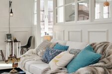 a cozy Scandi living room design
