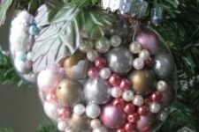 16 beautiful bead ornaments are pretty easy to make, they look bold and cool and add a glam vintage touch to the tree