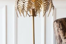 71 a gold fern leaf table lamp will bring a refined touch to the space and make it very sophisticated
