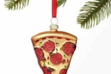 a pizza slice Christmas ornament will be loved byt everybody because everybody loves pizza