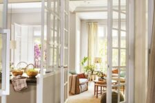 cute French doors that separates an open space