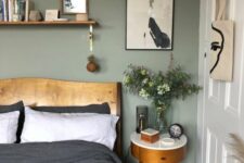 a stylish green bedroom design