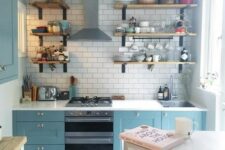 a stylish blue kitchen design