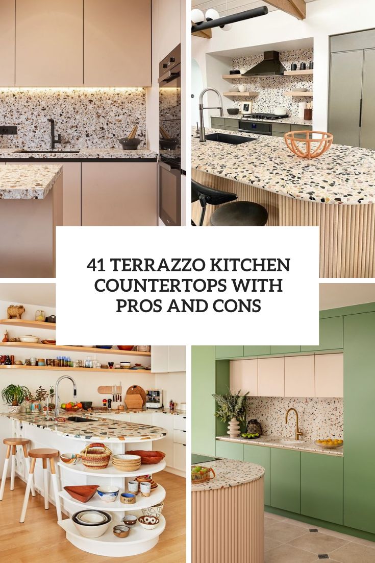 terrazzo kitchen countertops with pros and cons