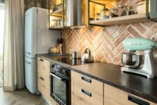 a cozy industrial kitchen design