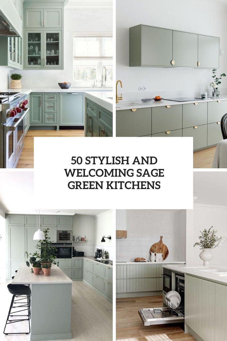 stylish and welcoming sage green kitchens
