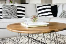 22 a hairpin leg coffee table will be a perfect match for a mid-century modern living room, it looks lightweight and chic