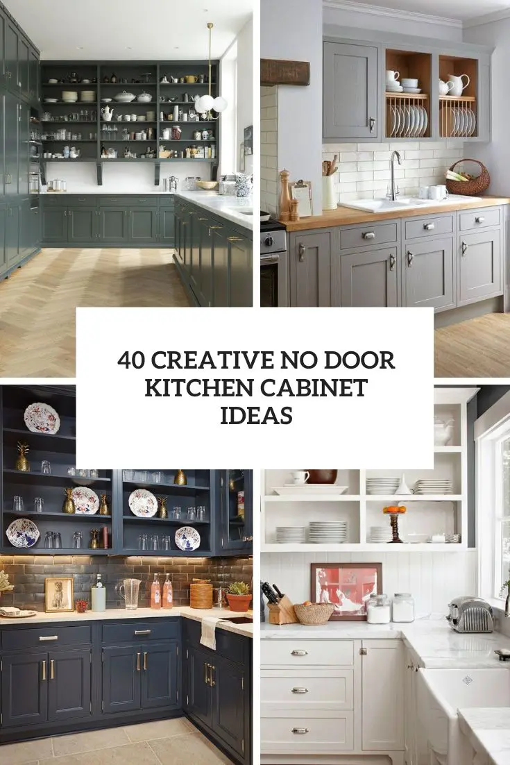 creative no door kitchen cabinet ideas