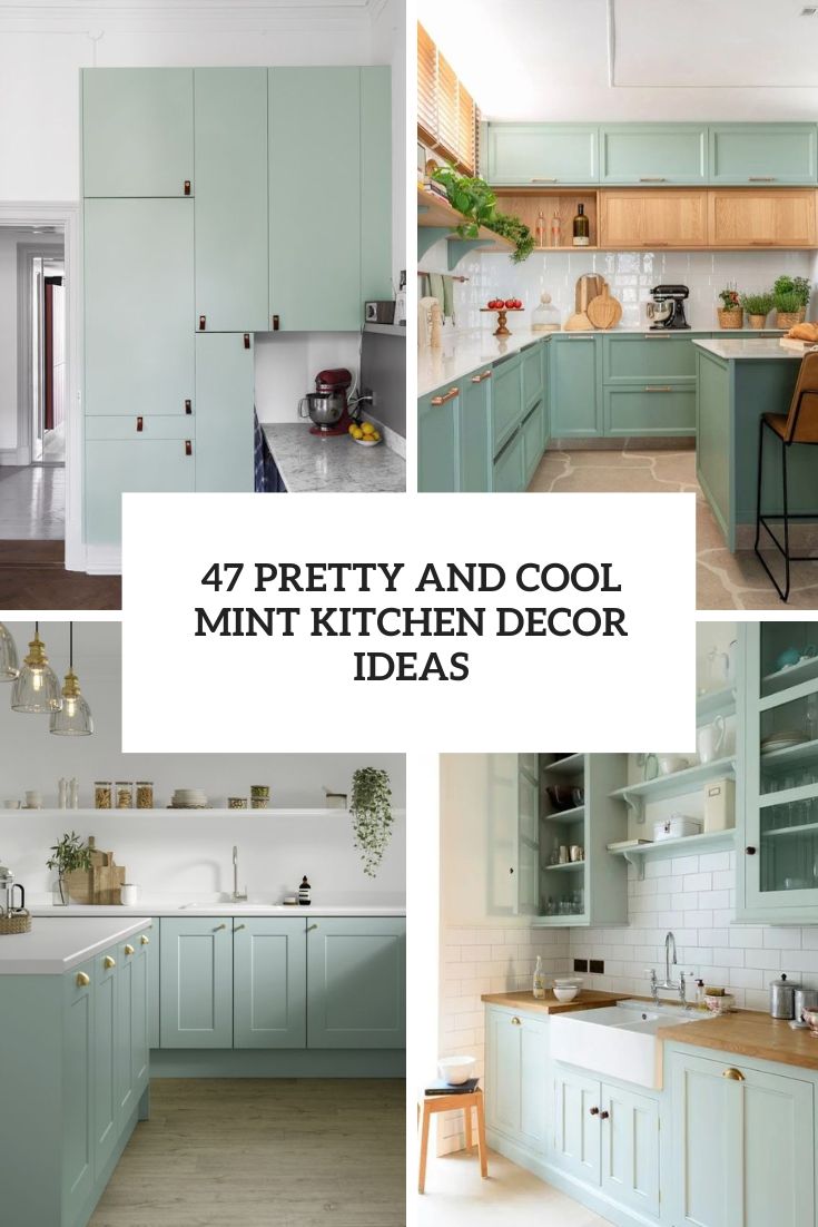 pretty and cool mint kitchen decor ideas