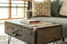 48 a vintage suitcase placed on hairpin legs can become a beautiful and catchy coffee or side table with its own story