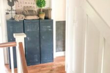 50 an awkward nook with chalkboard lockers, some pillows, a sign, greenery and decor is a lovely idea for a farmhouse space