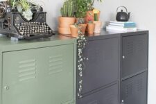 54 several lockers as an alternative to a usual console table in the entryway or mudroom