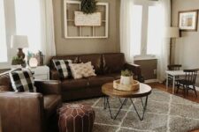 A cozy rustic living room