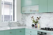 a lovely mint kitchen design
