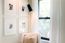 a cute small reading nook