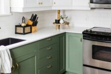 a cute two-tone kitchen design