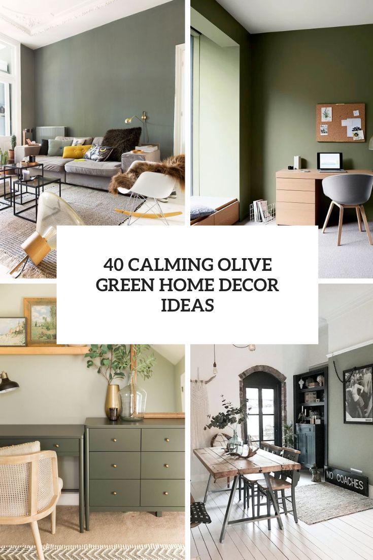 calming olive green home decor ideas