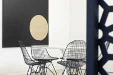 a stylish minimalist dining room